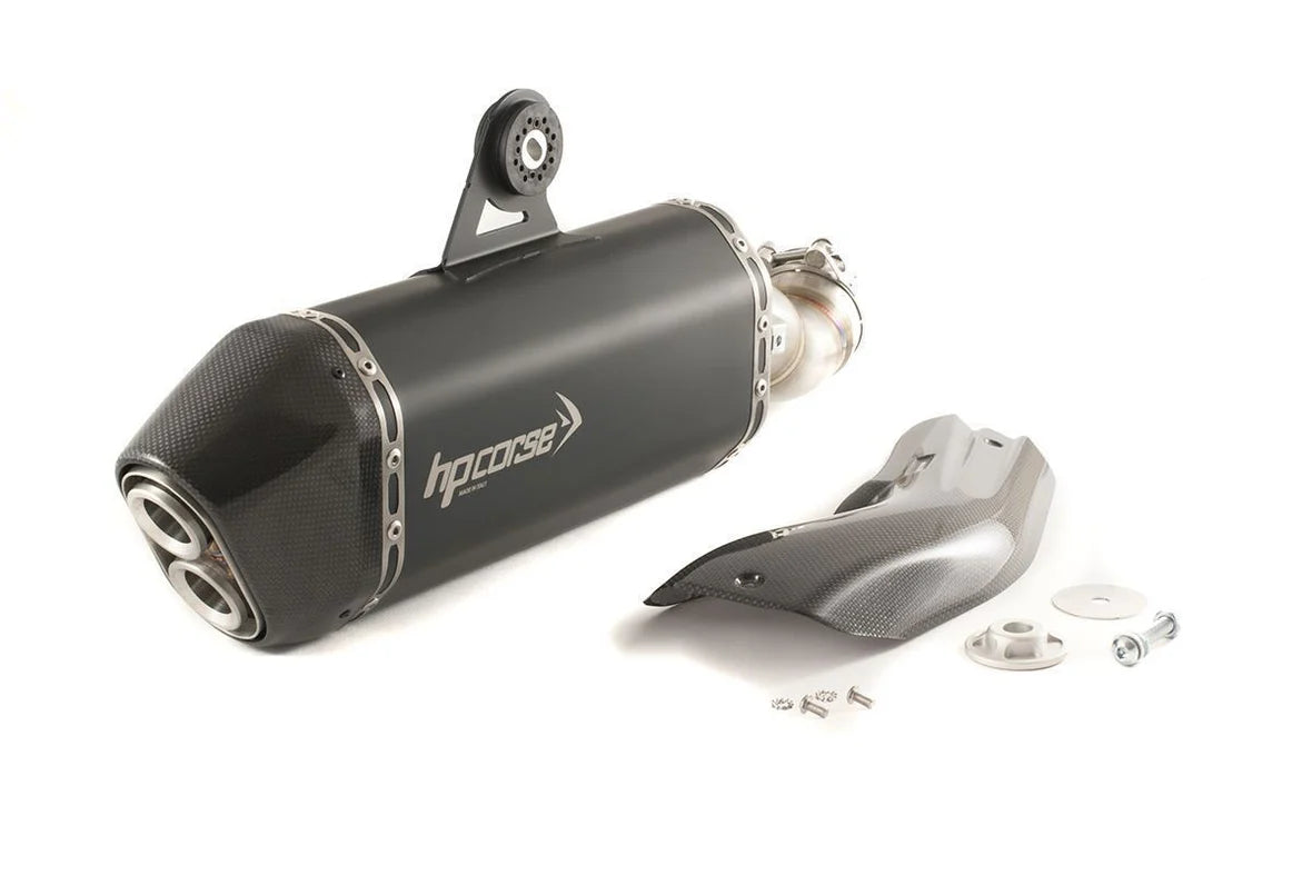 HPCorse SPS Carbon Endschalldämpfer | Kurz | mit E-Nummer | Ceramic-Schwarz | passend für BMW R 1250 GS / Adventure - Modelle (2018-2024)