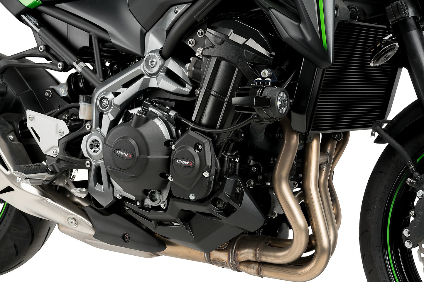 PUIG Motordeckelschoner | 3-teilig | schwarz | passend für Kawasaki Z900 / SE - Modelle (2017-2024)