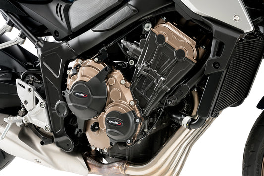PUIG Motordeckelschoner | 3-teilig | schwarz | passend für Honda CBR 650 R - Modelle (2021-2023)