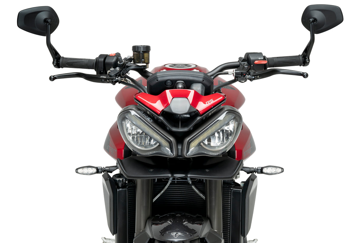 PUIG Downforce Naked Front Spoiler | mit ABE | matt-schwarz | passend für Triumph Speed Triple 1200 RS - Modelle (2021-2025)