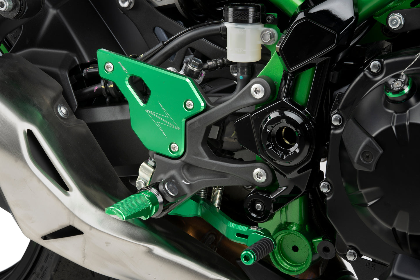PUIG Fersenplatten | gruen | passend für Kawasaki Z900 / SE - Modelle (2025-2026)
