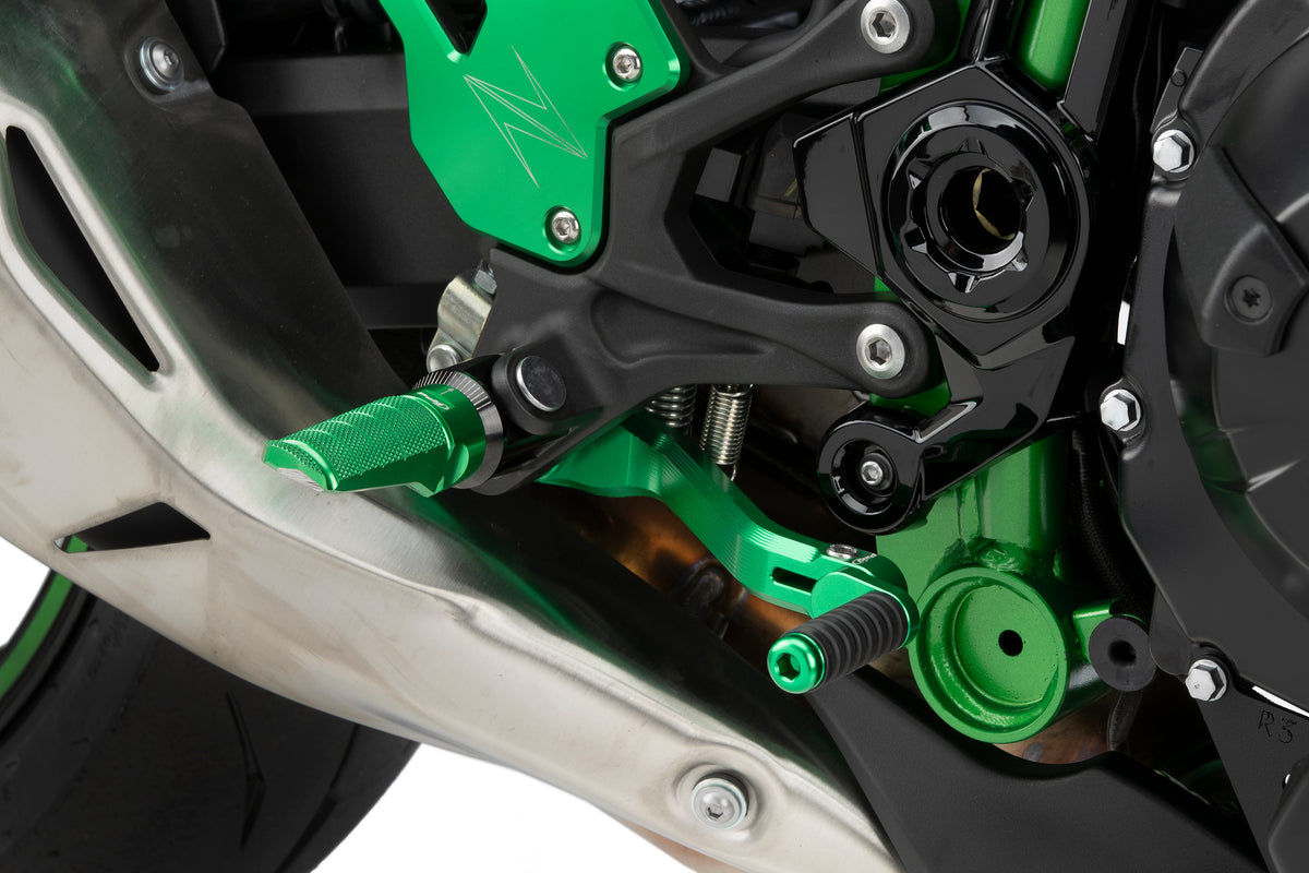 PUIG Bremsfusspedal | verstellbar | gruen | passend für Kawasaki Z900 / SE - Modelle (2025-2026)