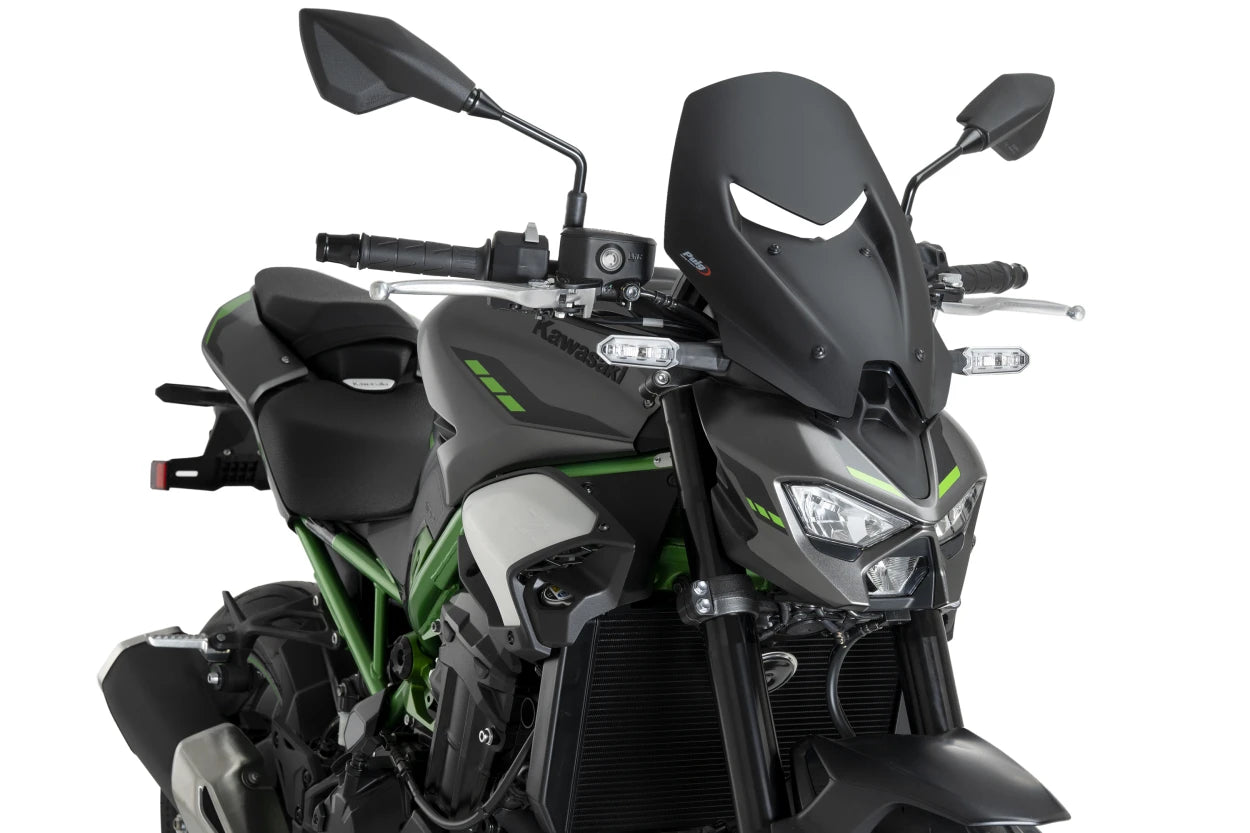 PUIG New Generation Touring Windschield | ABE | matt-schwarz | passend für Kawasaki Z900 / SE - Modelle (2025-2026)