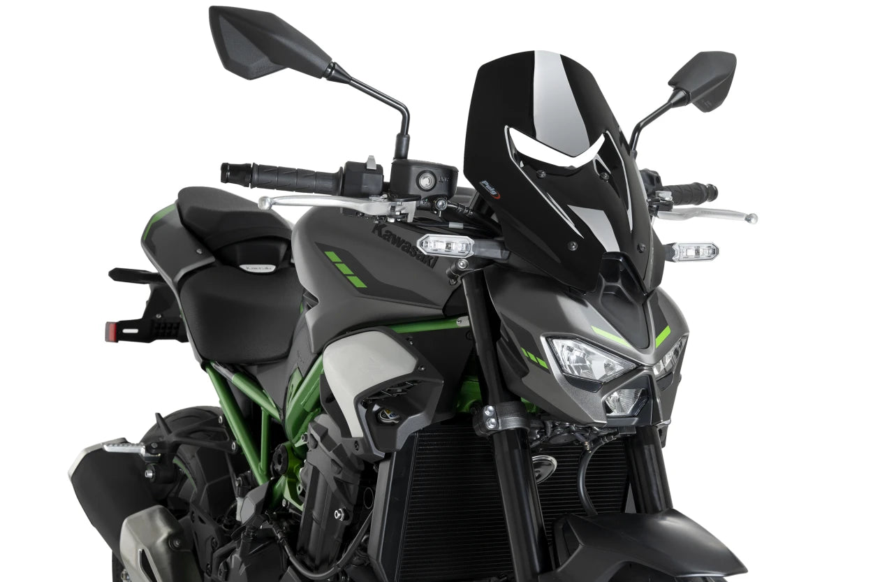 PUIG New Generation Touring Windschield | ABE | schwarz | passend für Kawasaki Z900 / SE - Modelle (2025-2026)