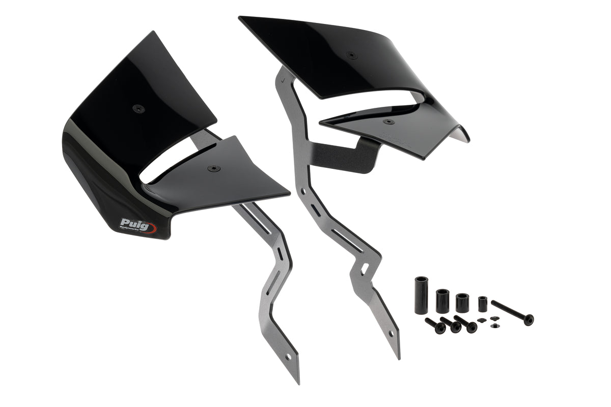 PUIG D12 Spoiler | mit ABE | schwarz | passend für Kawasaki Z650 - Modelle (2020-2026)
