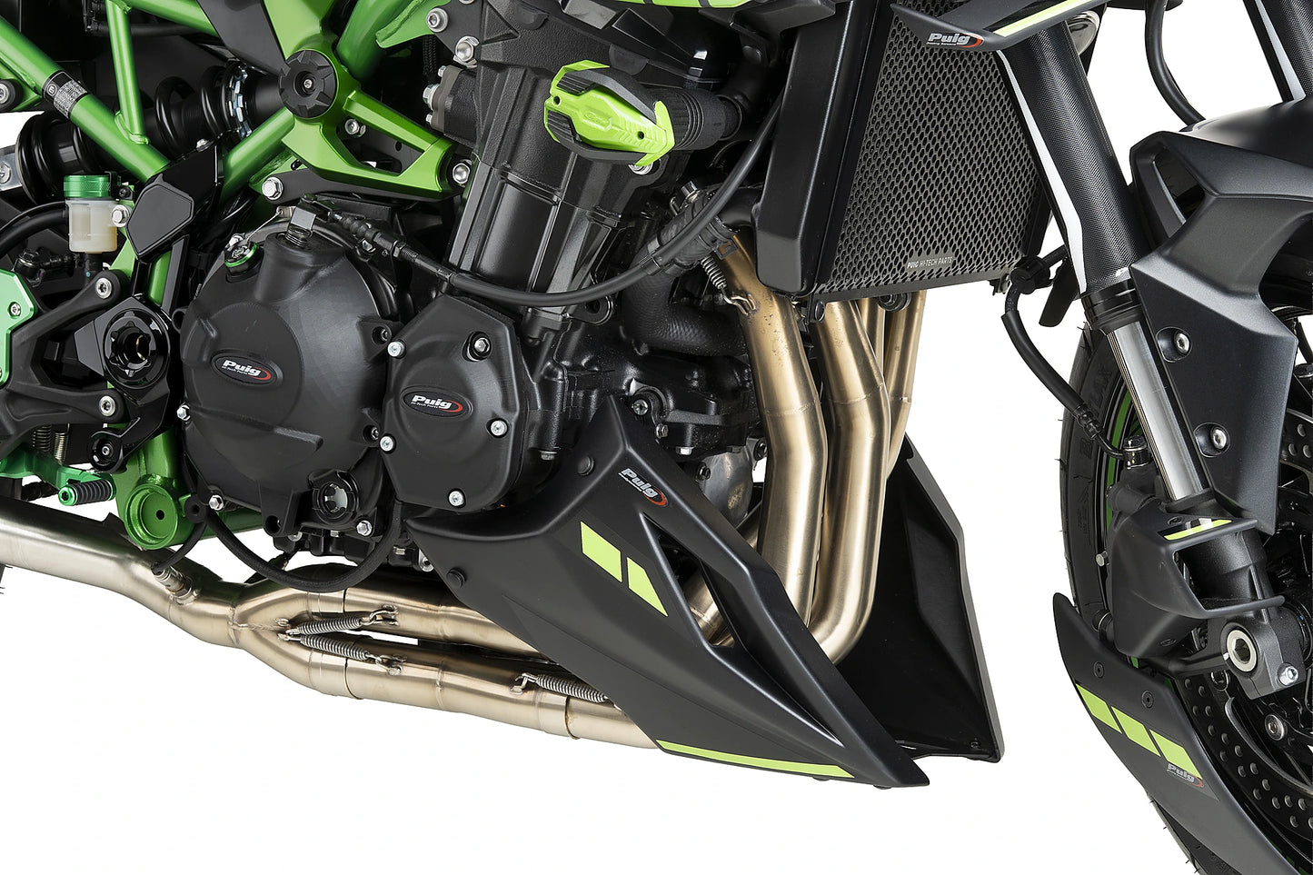 PUIG Motordeckelschoner | 3-teilig | schwarz | passend für Kawasaki Z900 / SE - Modelle (2025-2026)