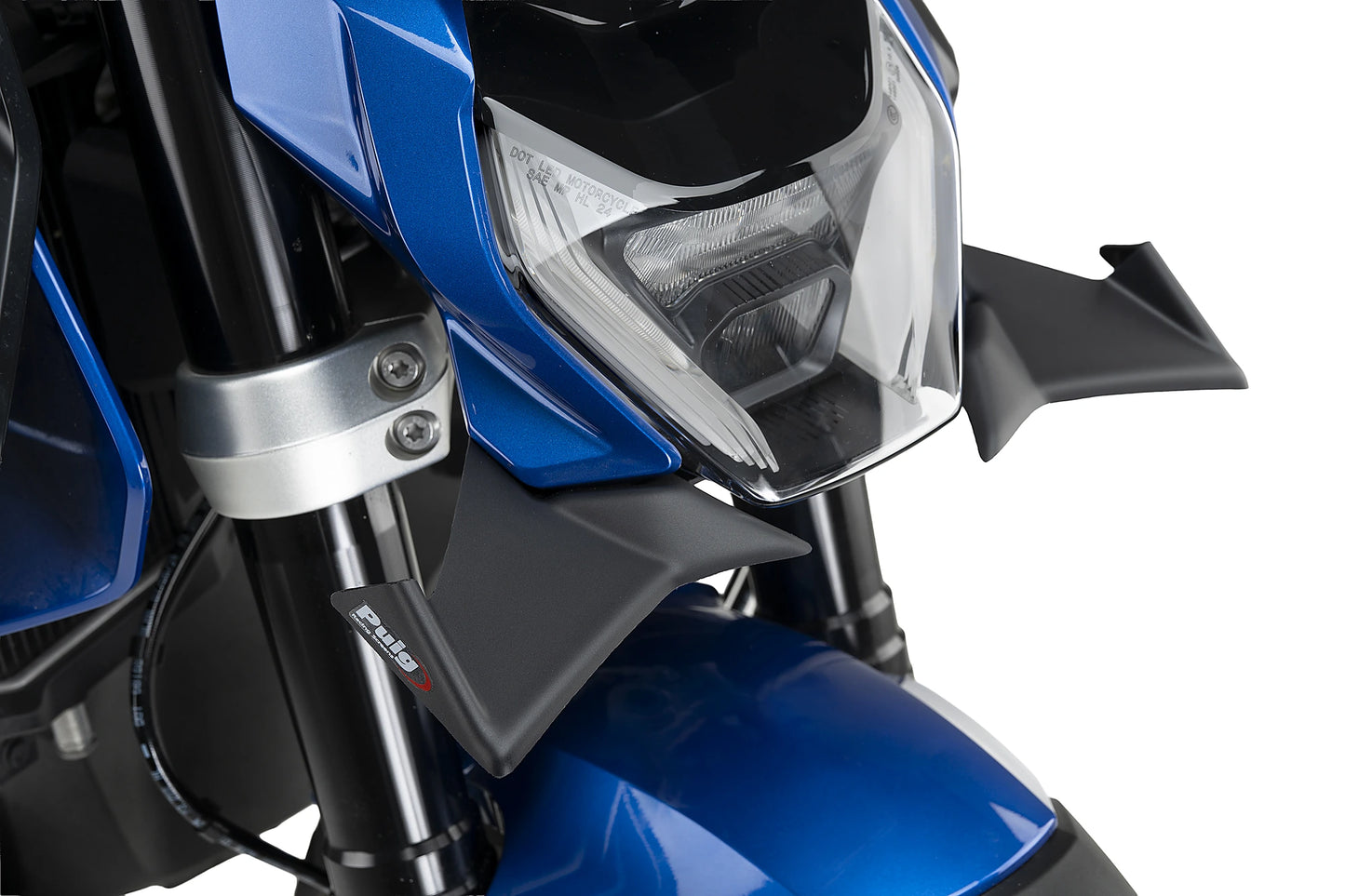 PUIG Downforce Naked Front Spoiler | mit ABE | matt-schwarz | passend für BMW R 1300 R Azul Snapper Rocks - Modelle (2025-2026)