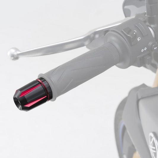 Daytona - Lenkerenden / Lenkergewichte "SCRATCH" | rot - schwarz eloxiert | YAMAHA M16 System| Paar | CNC | ALU | Lenkerenden | Lenkergewichte