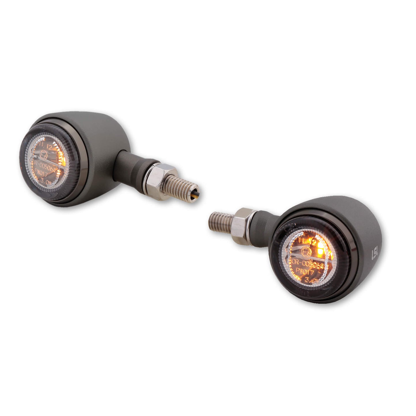 LSL Retro | LED Blinker | mit ECE | titan | getönter Reflektor | Paar | passend für Kawasaki Z400 / Z650 & Z650 RS - Modelle (2021-2024)