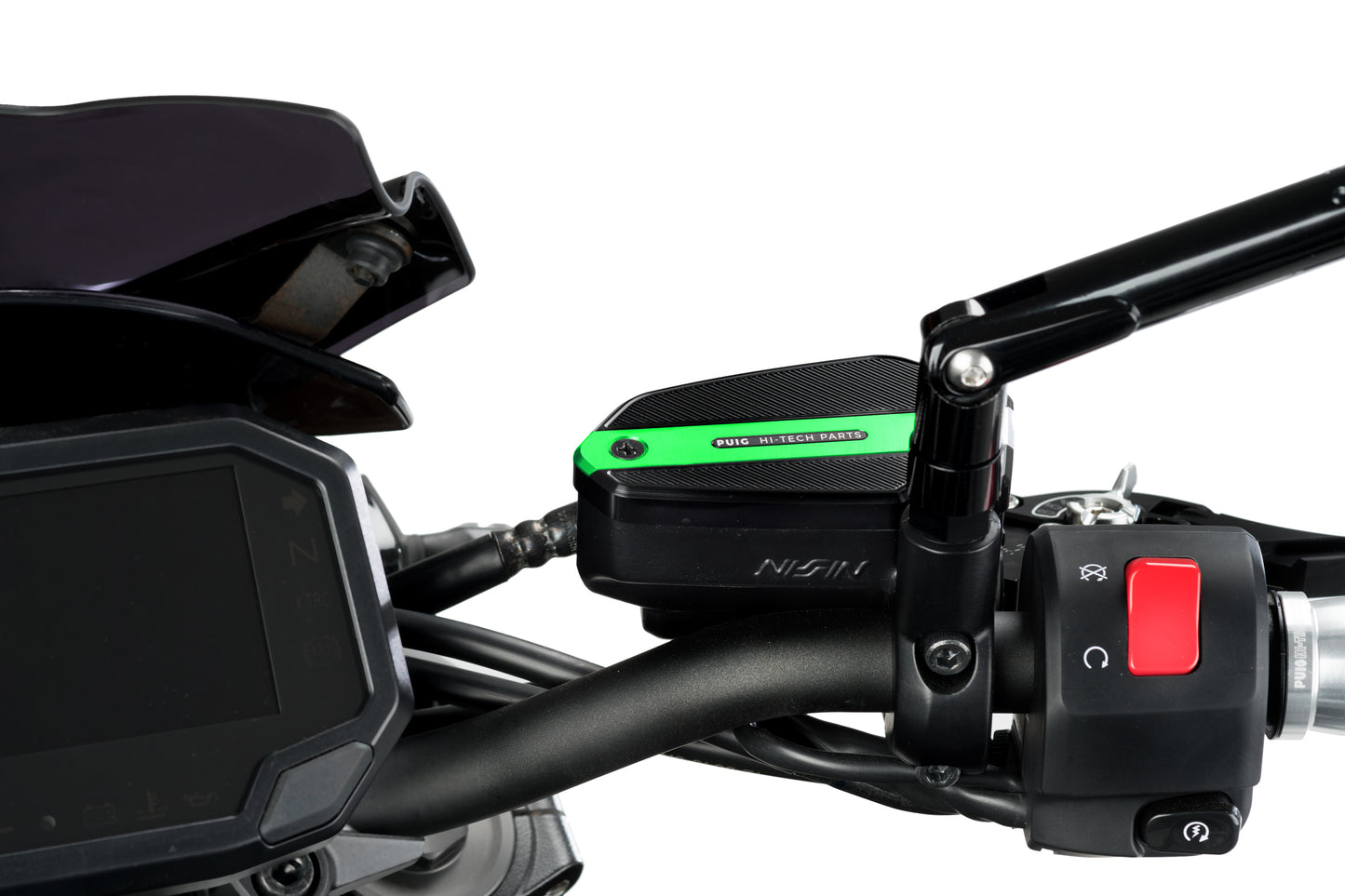 PUIG Bremsflüssigkeitsbehälter-Abdeckung | vorne | gruen | passend für Kawasaki Z900 / SE - Modelle (2025-2026)