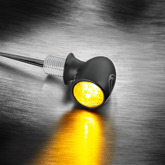 Kellermann Atto® Dark | LED Mini Blinker | mit ECE | schwarz | getönt | vorne und hinten beidseitig