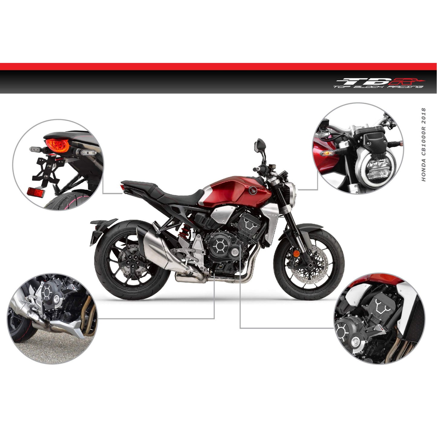 Top Block Racing Sturzpads | PAAR | passend für Honda CB 1000 R - Modelle (2018-2023)