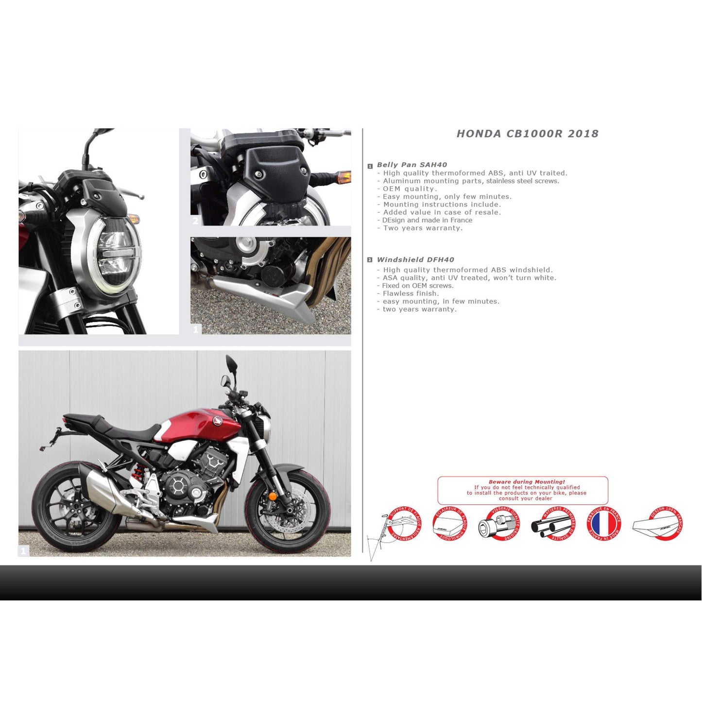 Top Block Racing Sturzpads | PAAR | passend für Honda CB 1000 R - Modelle (2018-2023)