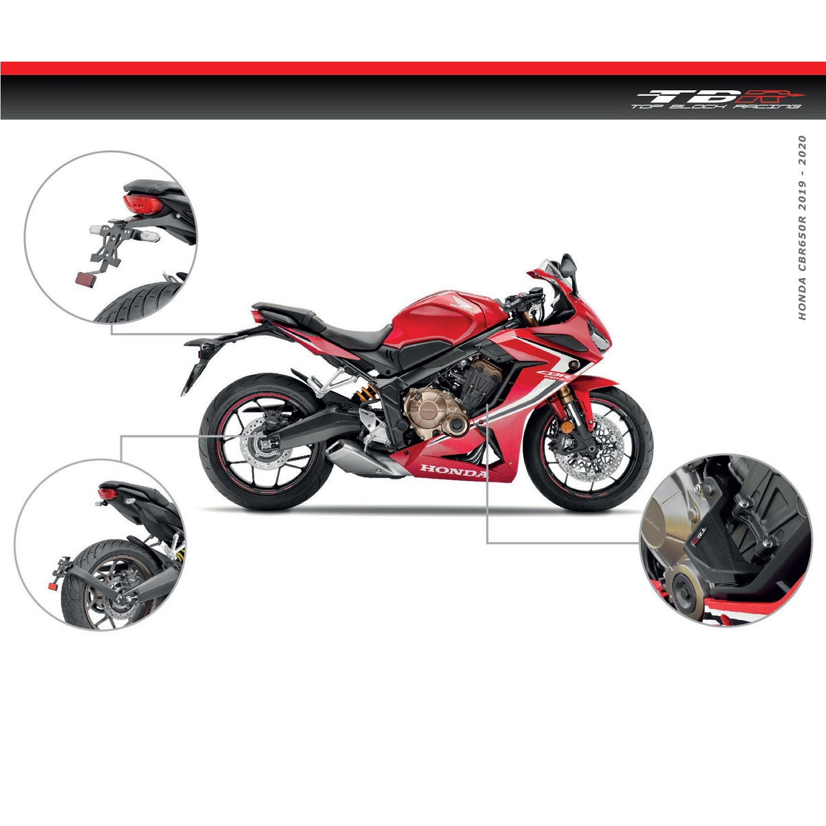 Top Block Racing Sturzpads | PAAR | passend für Honda CBR 650 R - Modelle (2019-2023)