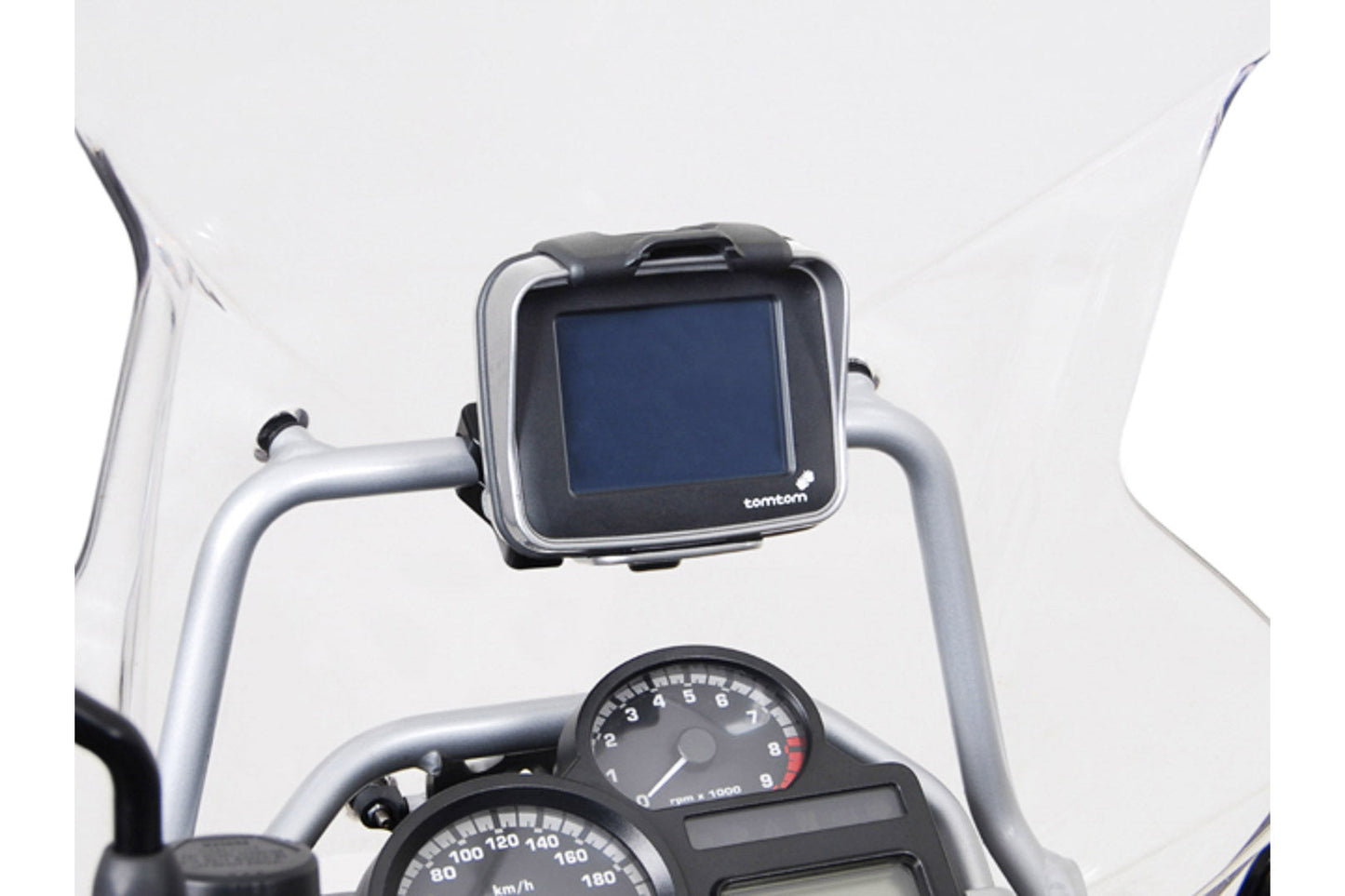 SW-Motech Navi-Halter an Rohr Ø 17 mm | Schwarz glänzend.