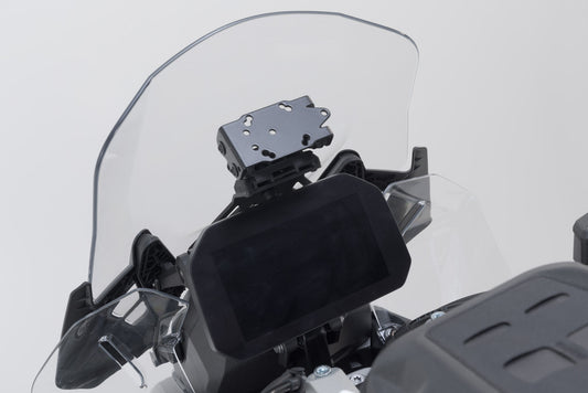 SW-Motech Navi-Halter am Lenker | Schwarz. BMW- / Triumph-Modelle, Himalayan.