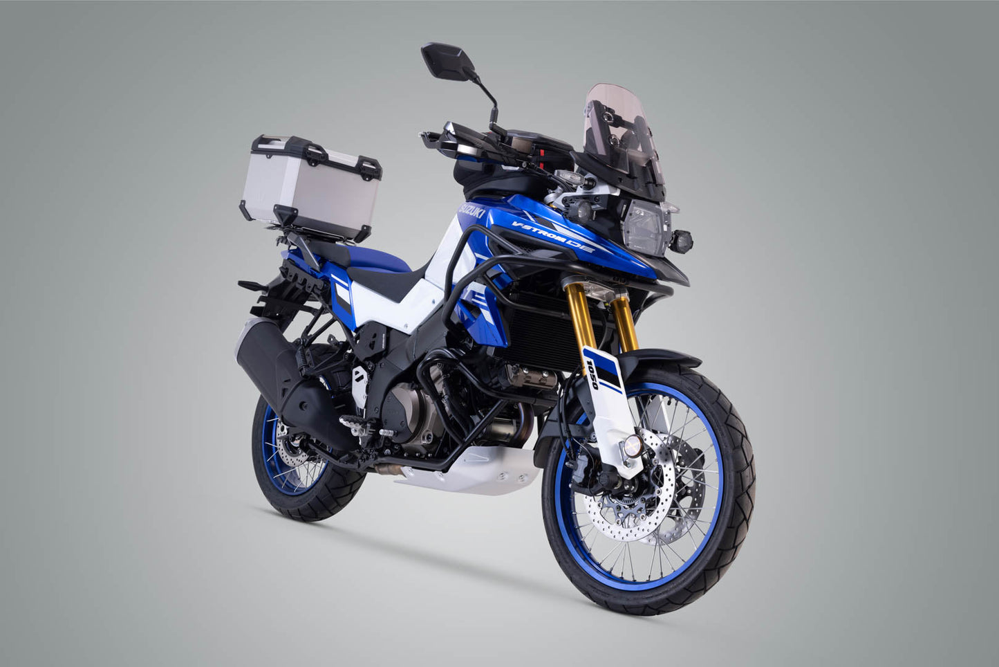SW-Motech TRAX ADV Topcase-System | Silbern. Suzuki V-Strom 650 / 1000 / 1050.