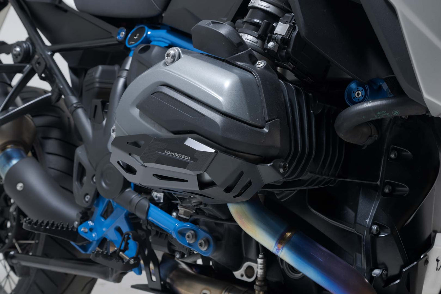 SW-Motech Zylinderschutz | Schwarz/Silbern. BMW R 1200-Modelle (12-18).