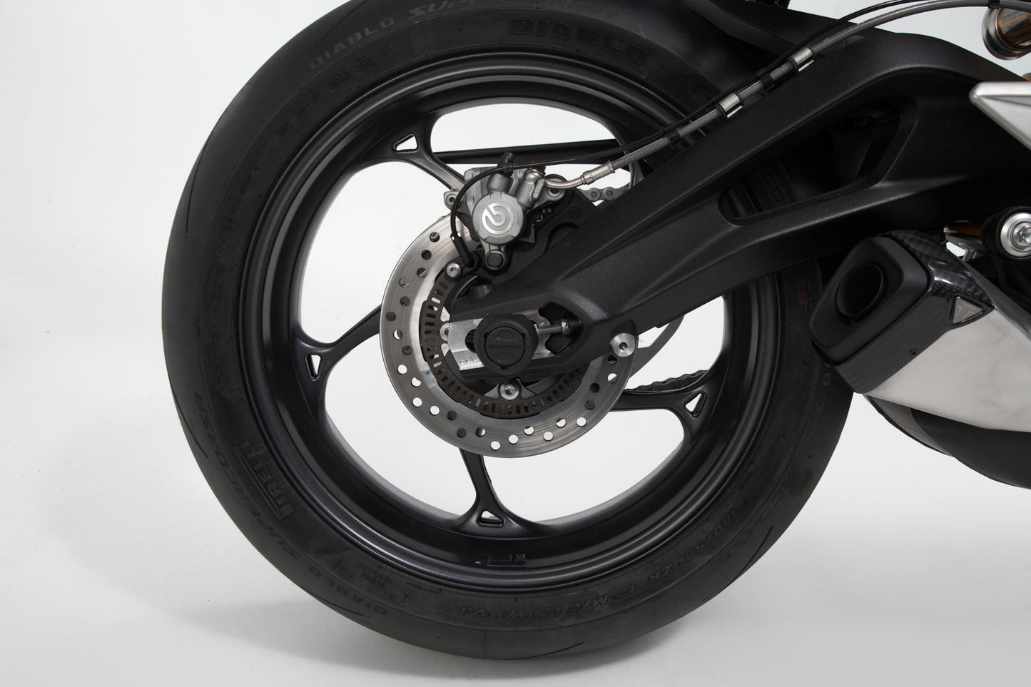 SW-Motech Sturzpad-Kit für Hinterachse | Schwarz. BMW G310R/ G310GS, Honda X-ADV.