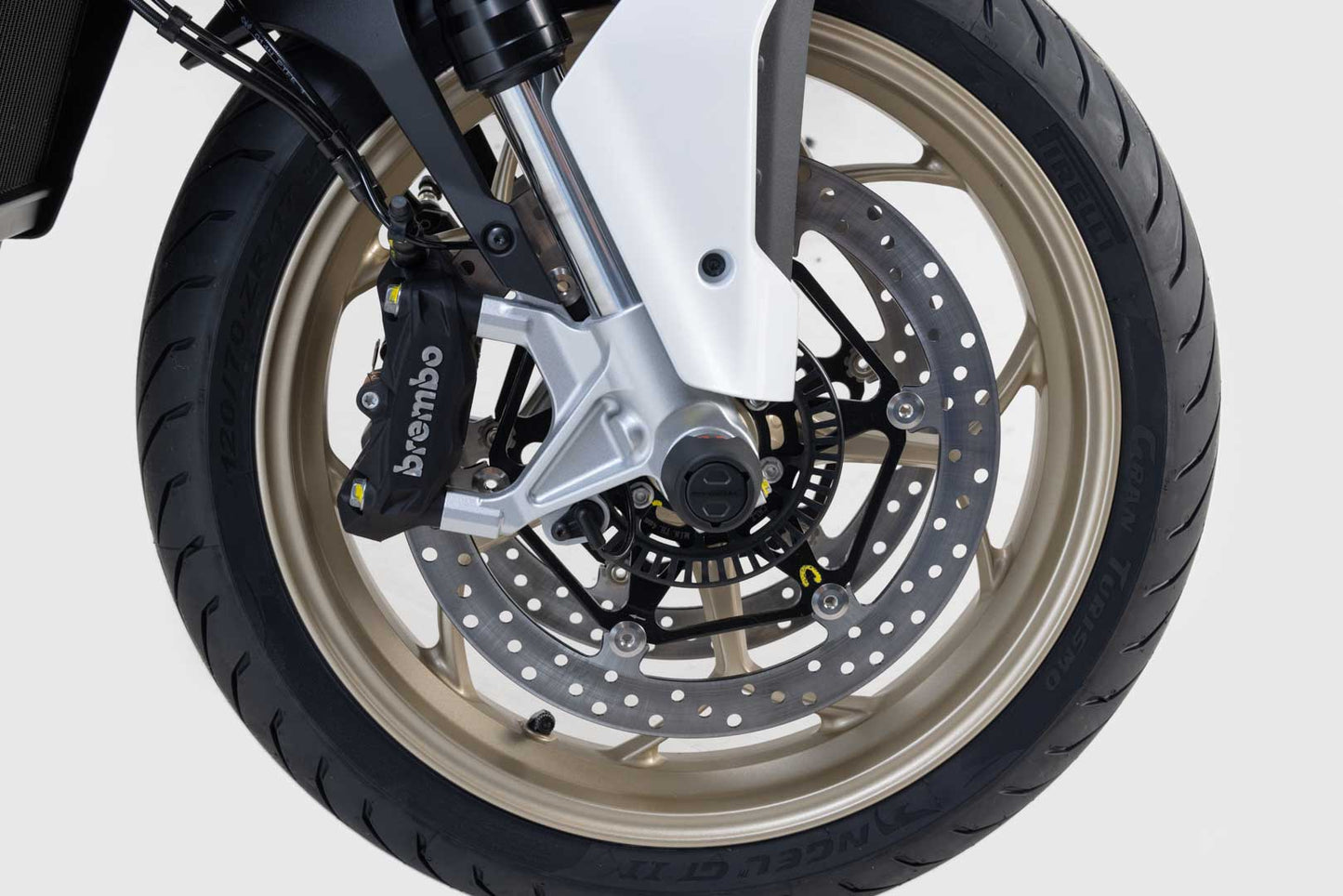 SW-Motech Sturzpad-Kit für Vorderachse | Schwarz. Moto Guzzi V100 Mandello/S, V85/TT/Strad.