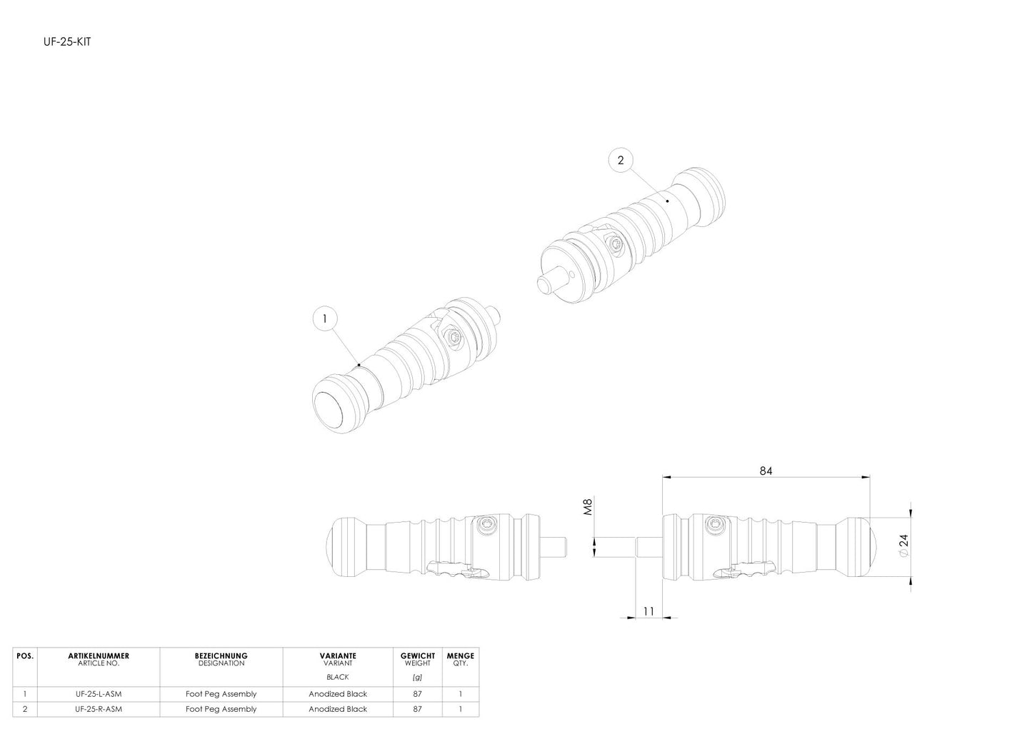 Gilles Tooling Klapprasten vers.2 schwarz