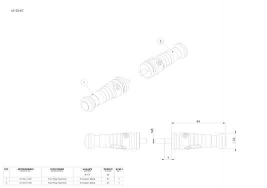 Gilles Tooling Klapprasten vers.2 schwarz