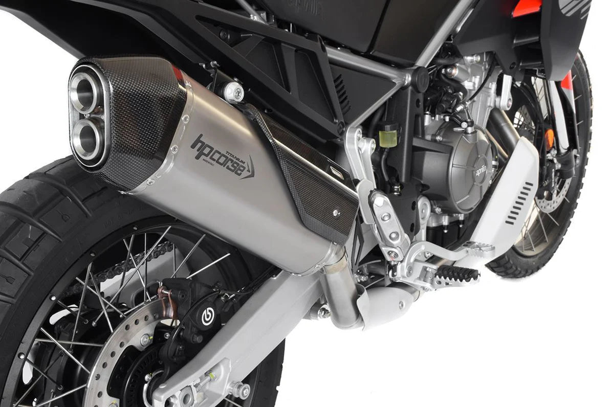 HPCorse SPS Carbon Endschalldämpfer | mit E-Nummer | Titan | passend für Aprilia Tuareg 660 - Modelle (2022-2024)
