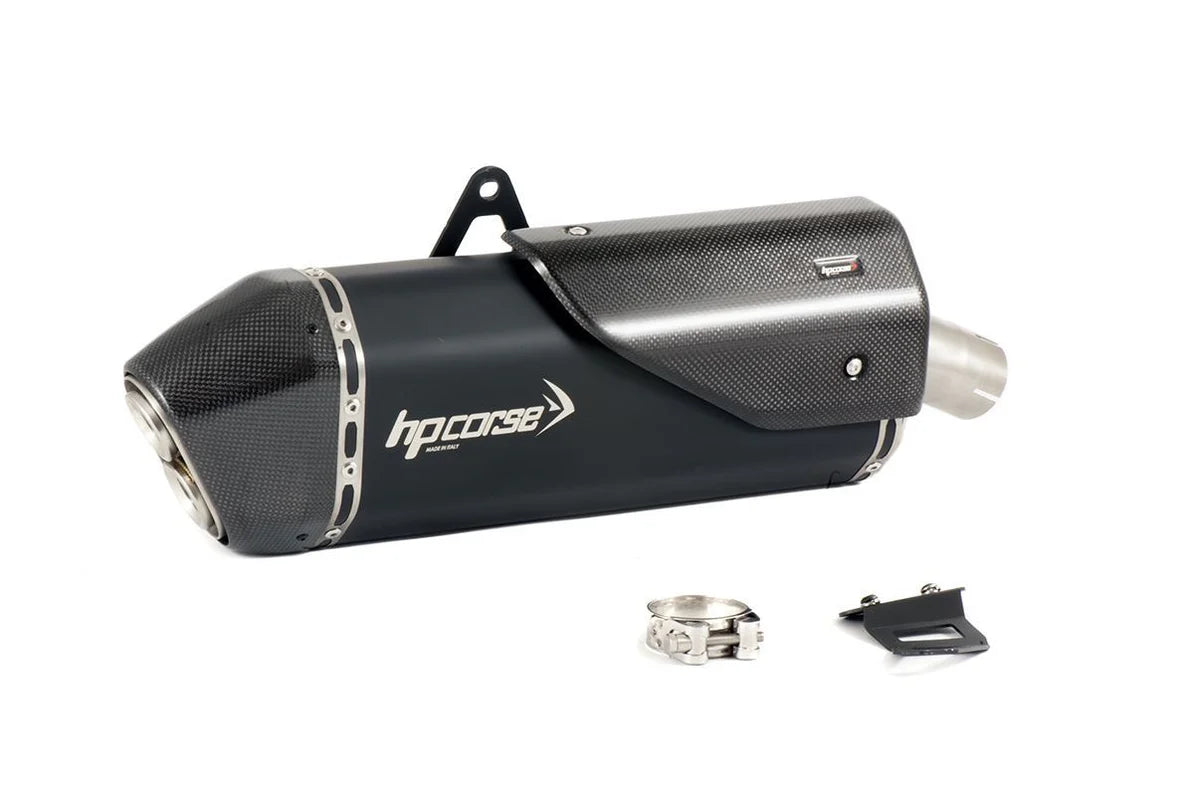 HPCorse SPS Carbon Endschalldämpfer | mit E-Nummer | Ceramic-Schwarz | passend für Aprilia Tuareg 660 - Modelle (2022-2024)