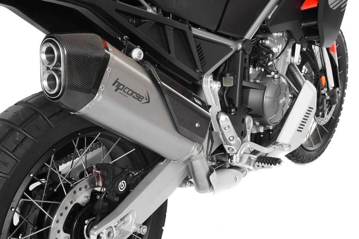 HPCorse SPS Carbon Endschalldämpfer | mit E-Nummer | Satin | passend für Aprilia Tuareg 660 - Modelle (2022-2024)