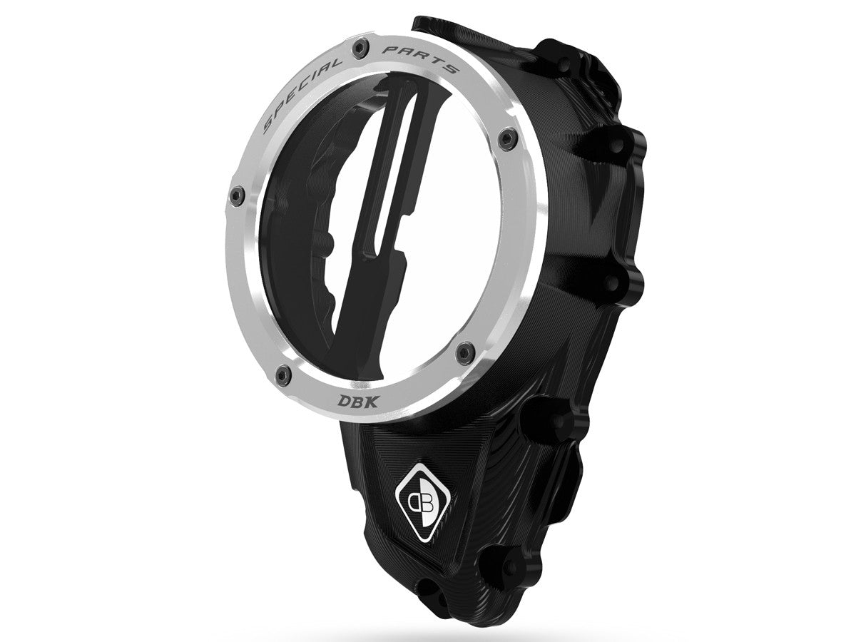 DBK Special Parts | CCDV11 - Triumph | BLACK-SILVER | KLARER KUPPLUNGSDECKEL ÖLBAD 3D-EVO | passend für Triumph Speed Triple 1200 RR/RS - Modelle (2021-2024)
