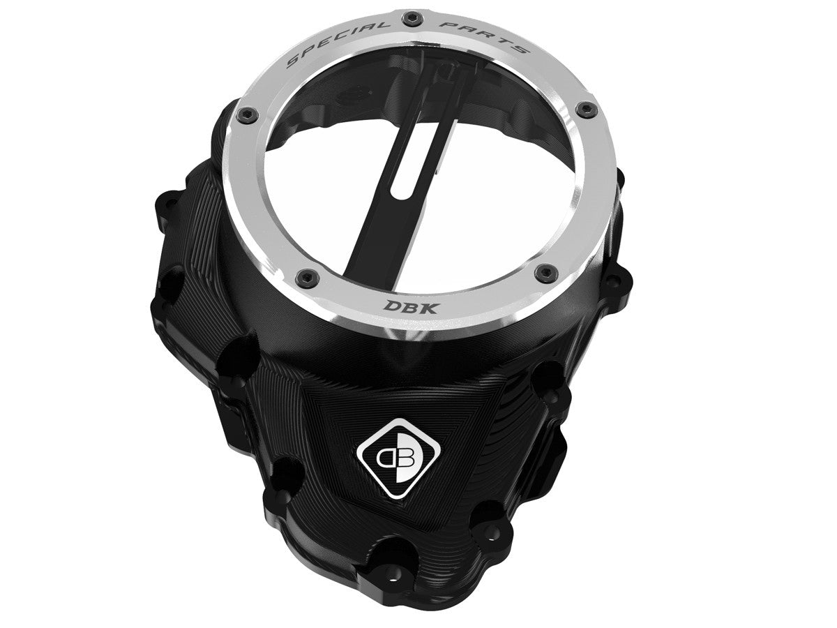 DBK Special Parts | CCDV11 - Triumph | BLACK-SILVER | KLARER KUPPLUNGSDECKEL ÖLBAD 3D-EVO | passend für Triumph Speed Triple 1200 RR/RS - Modelle (2021-2024)