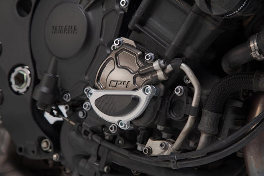 SW-Motech Motorgehäusedeckel-Schutz | Schwarz/Silbern. Yamaha MT-10 / SP (16-).