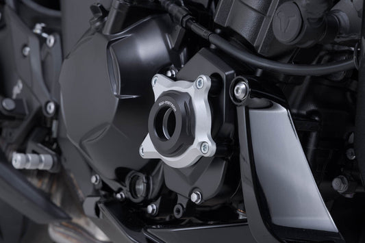 SW-Motech Motorgehäusedeckel-Schutz | Schwarz/Silbern. Kawasaki Z1100 / SE (25-).