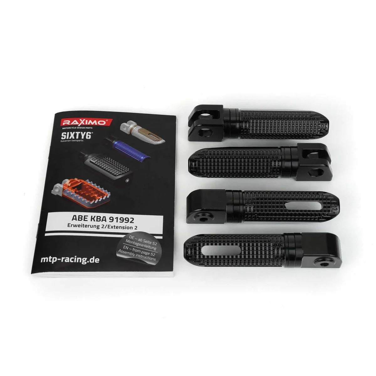 Raximo Dark Line | SET | Hebel - Lever Guards & Fußrasten - Set | Schwarz | mit ABE | passend für Kawasaki Z900 - Modelle (2025-2026)