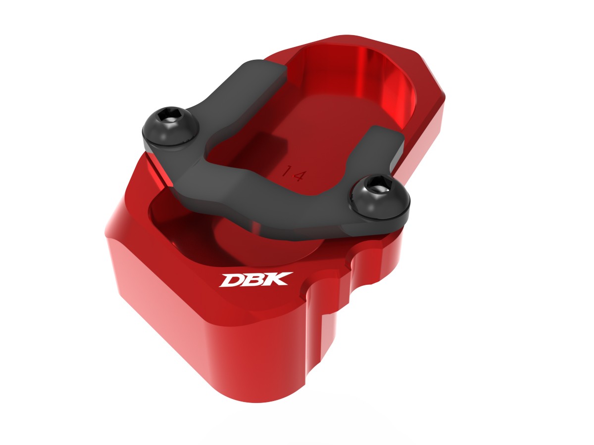 DBK Special Parts | BAC14 - BMW | ROT | Erhöhter Seitenständerfuß 18 mm | passend für BMW R 1300 GS / Adventure - Modelle (2025-2026)