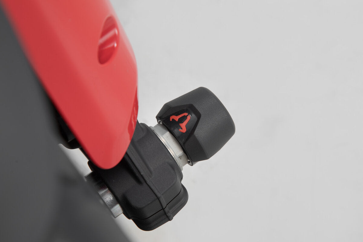 SW-Motech Sturzpad-Kit für Vorderachse | Schwarz. Ducati Multistrada V4 / Hypermotard 950.