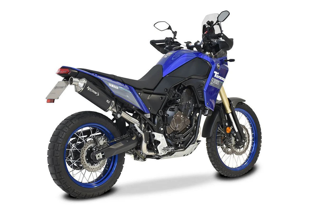 HPCorse SP-2 Endschalldämpfer | Hoch | mit E-Nummer | Titan-Schwarz | passend für Yamaha Tenere 700 - Modelle