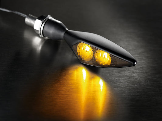 Kellermann Rhombus Dark | LED Blinker | mit ECE | schwarz | stark getönt | vorne links & hinten rechts