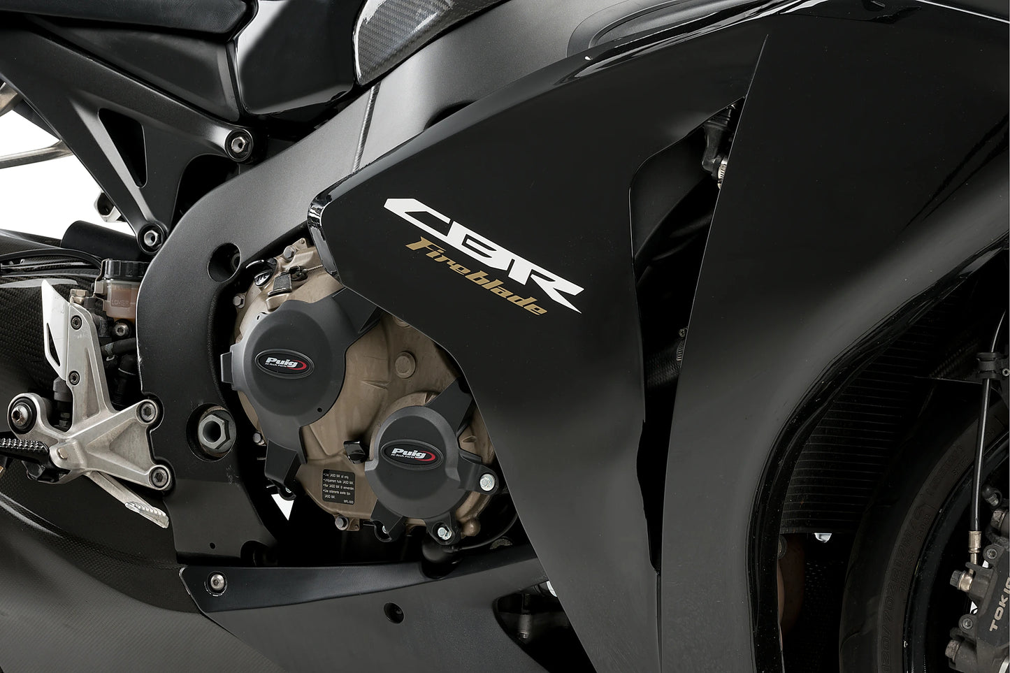 PUIG Motordeckelschoner | 3-teilig | schwarz | passend für Honda CBR 1000 RR / ABS Fireblade - Modelle (2008-2016)