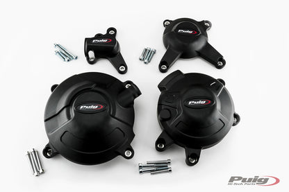 PUIG Motordeckelschoner | 4-teilig | schwarz | passend für Yamaha Niken - Modelle (2018-2020)