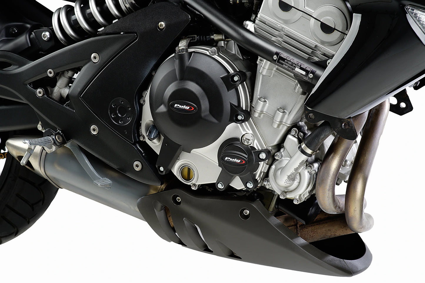 PUIG Motordeckelschoner | 3-teilig | schwarz | passend für Kawasaki ER-6N - Modelle (2006-2016)