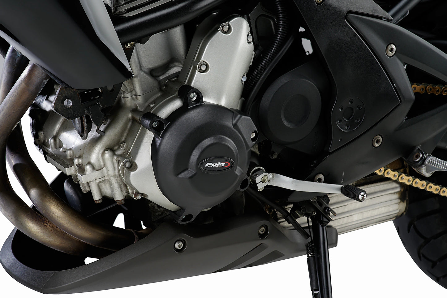 PUIG Motordeckelschoner | 3-teilig | schwarz | passend für Kawasaki ER-6N - Modelle (2006-2016)