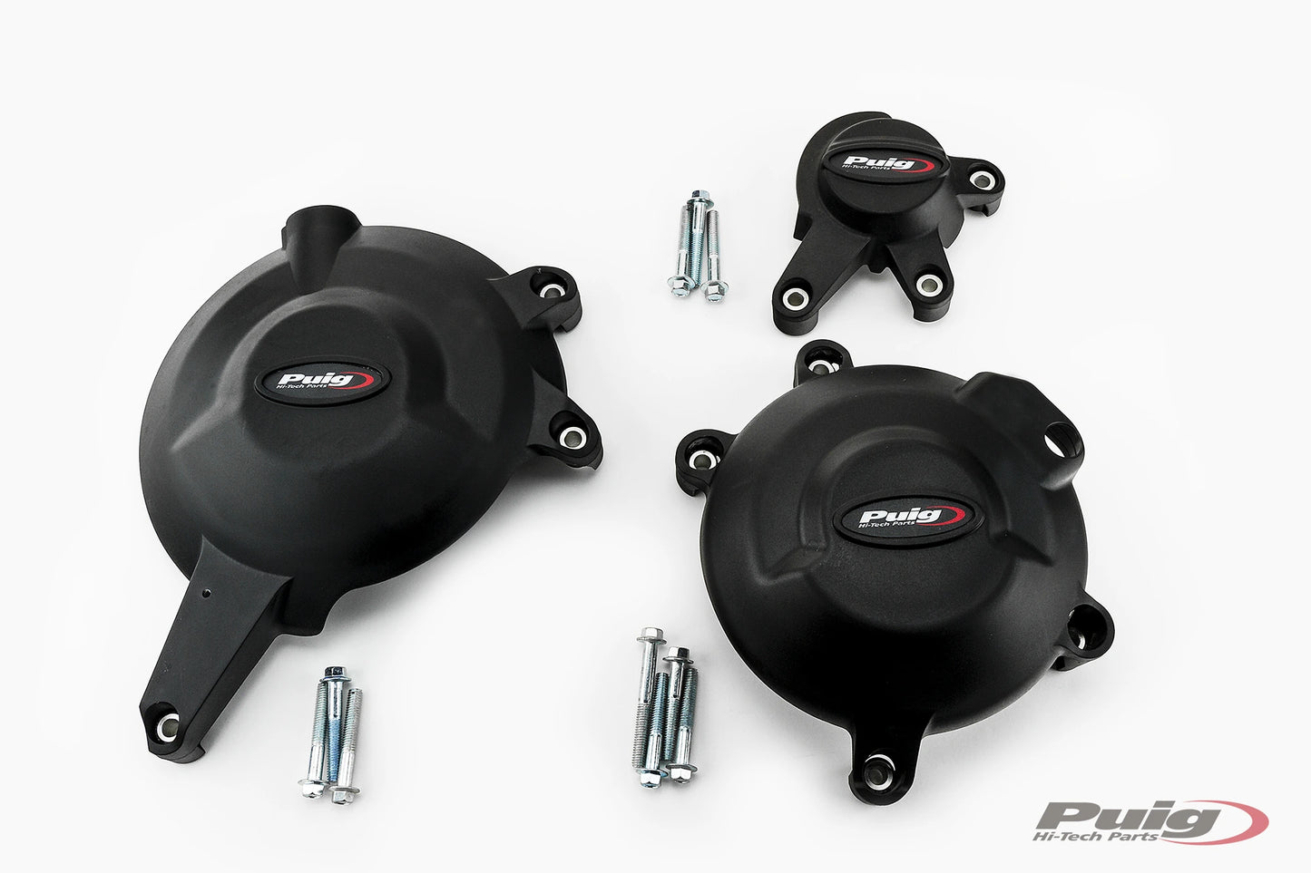 PUIG Motordeckelschoner | 3-teilig | schwarz | passend für Kawasaki ER-6N - Modelle (2006-2016)