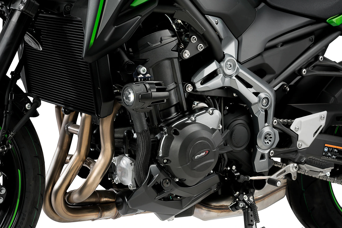 PUIG Motordeckelschoner | 3-teilig | schwarz | passend für Kawasaki Z900 / SE - Modelle (2017-2024)