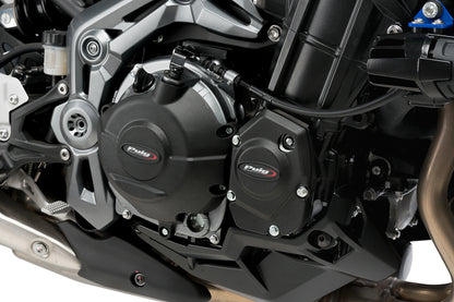 PUIG Motordeckelschoner | 3-teilig | schwarz | passend für Kawasaki Z900 / SE - Modelle (2017-2024)