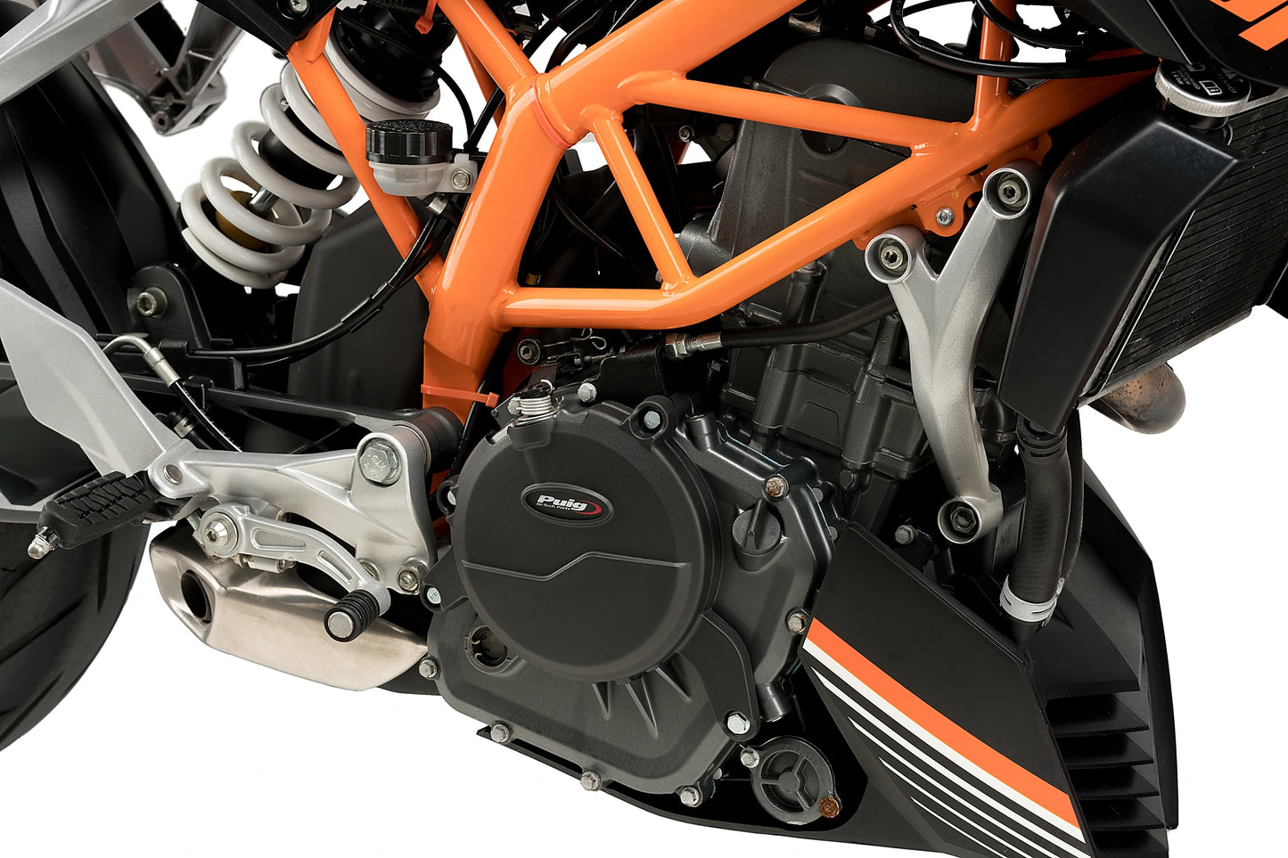 PUIG Motordeckelschoner | 2-teilig | schwarz | passend für KTM RC 390 - Modelle (2016-2017)