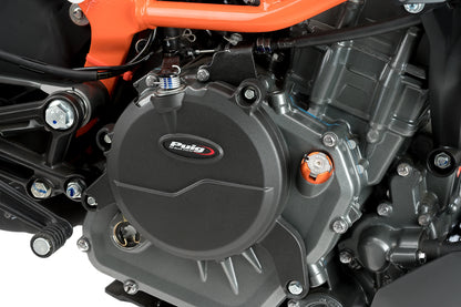 PUIG Motordeckelschoner | 2-teilig | schwarz | passend für KTM RC 390 - Modelle (2017-2019)