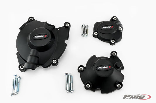 PUIG Motordeckelschoner | 3-teilig | schwarz | passend für Yamaha MT-10 - Modelle (2016-2021)