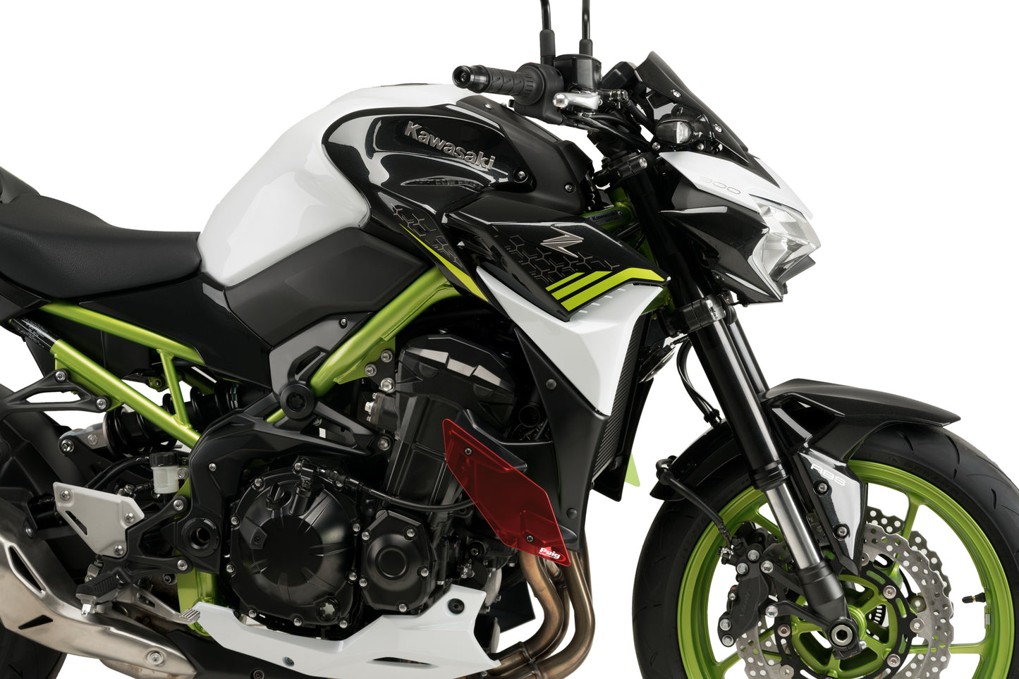 PUIG Downforce Naked Side Spoiler | mit ABE | rot | passend für Kawasaki Z900 - Modelle (2020-2024)