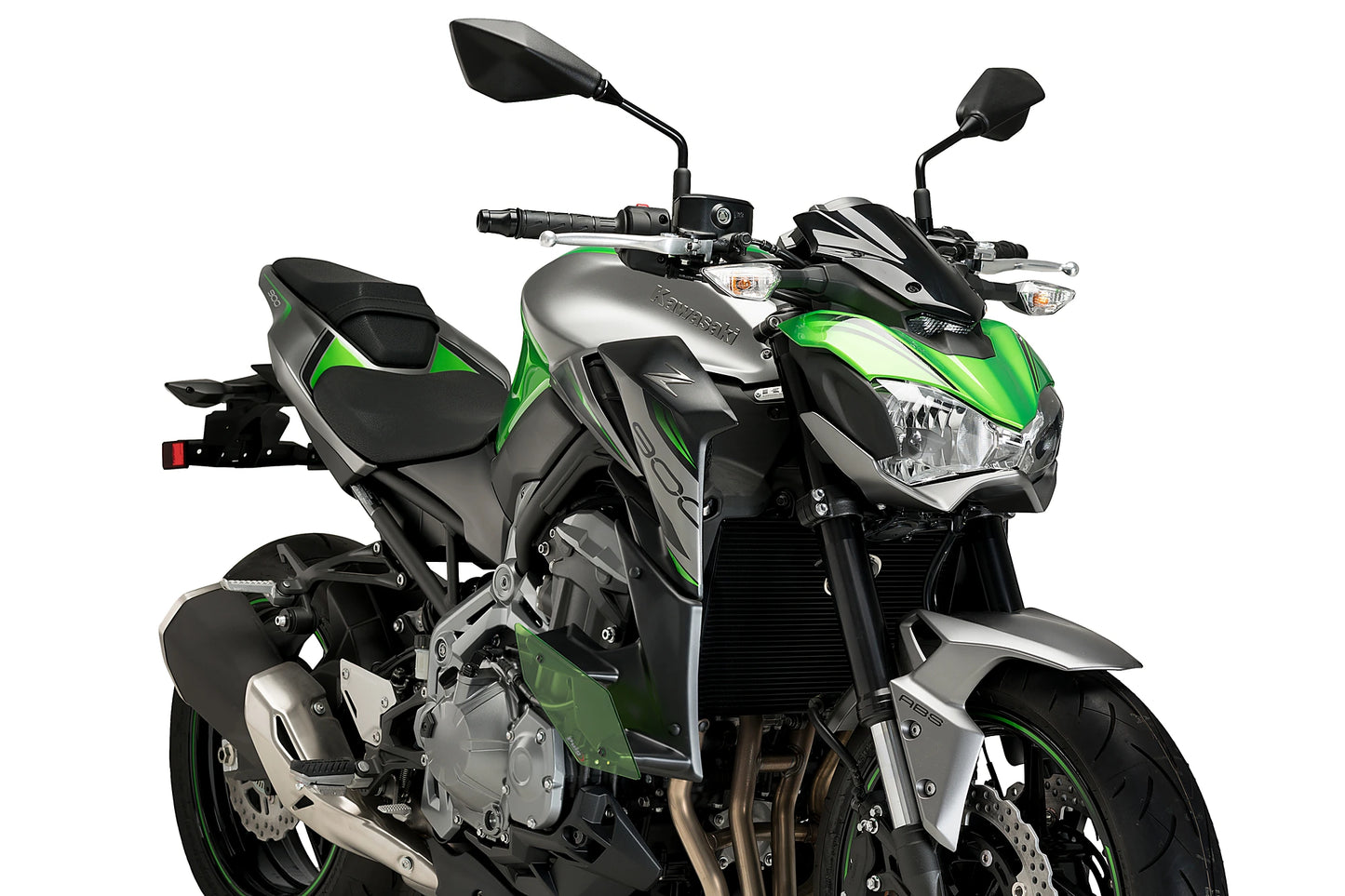 PUIG Downforce Naked Side Spoiler | mit ABE | grün | passend für Kawasaki Z900 - Modelle (2017-2019)